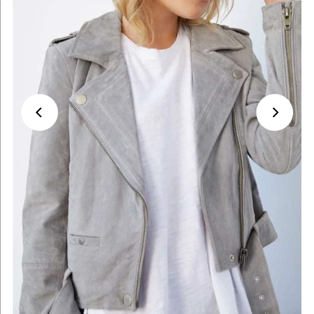 Blank NYC Suede Moto Jacket- Cloudy Grey